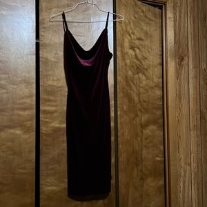 Red velvety super soft knee length dress